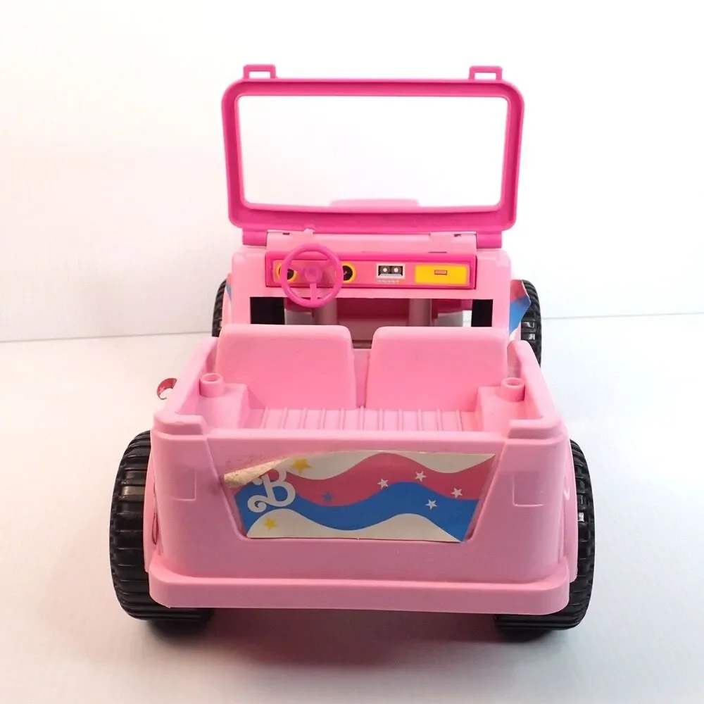 Vintage Barbie Pink Plastic Jeep Pink Rims Black Wheels NO Canopy Top